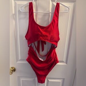Red Cutout Swimsuit | Size XL